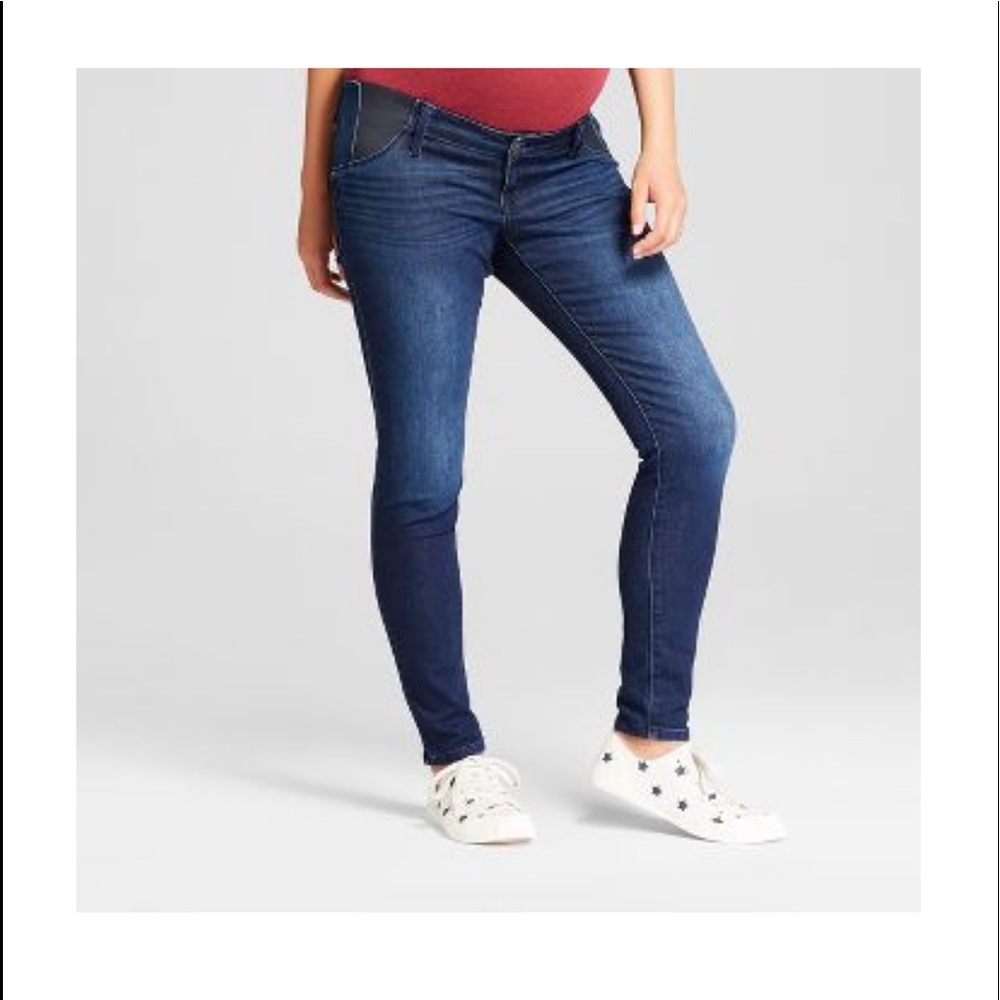 High-Rise Inset Panel Skinny Maternity Jeans - Isabel Maternity